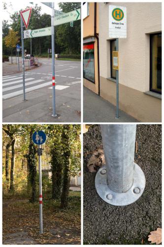 Verkehrszeichen im Asphalt